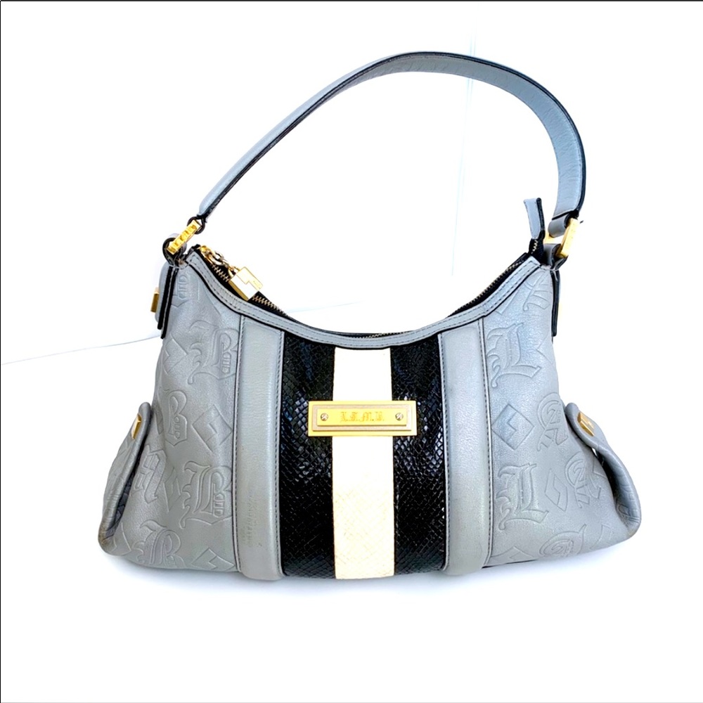 LAMB Dorset Collection Gray Logo Shoulder Bag